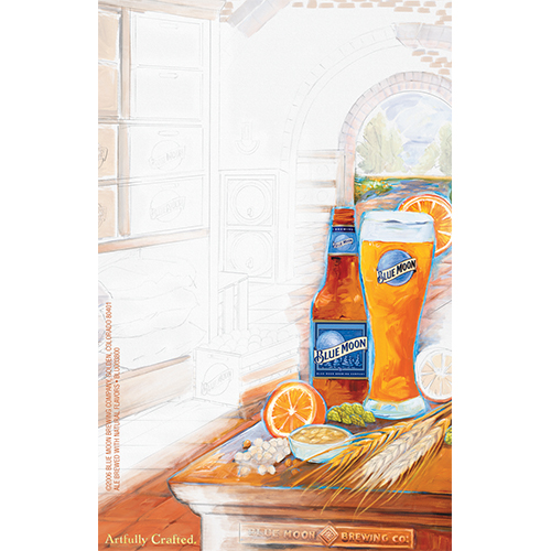 Blue Moon Artfully Crafted Campaign Cooler Door Decal