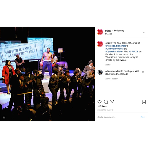 Champion: An Opera In Jazz Instagram Post