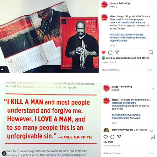 Champion: An Opera In Jazz Instagram Post, Program Book