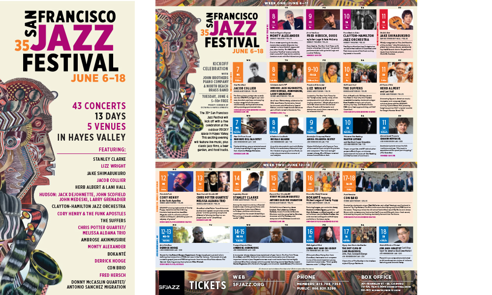 San Francisco Jazz Festival 35 Rack Brochure Flat
