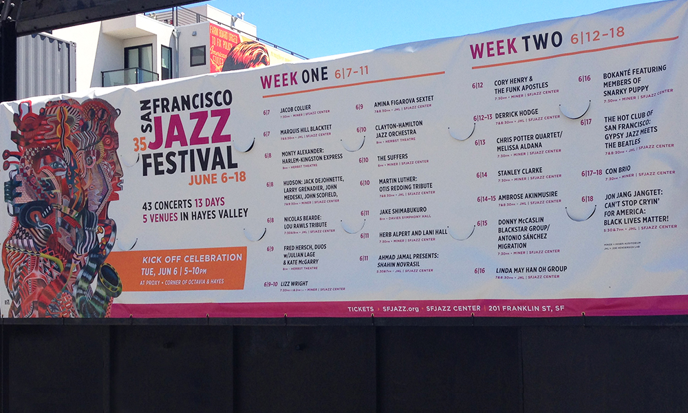San Francisco Jazz Festival 35 Outdoor Banner Concert Schedule