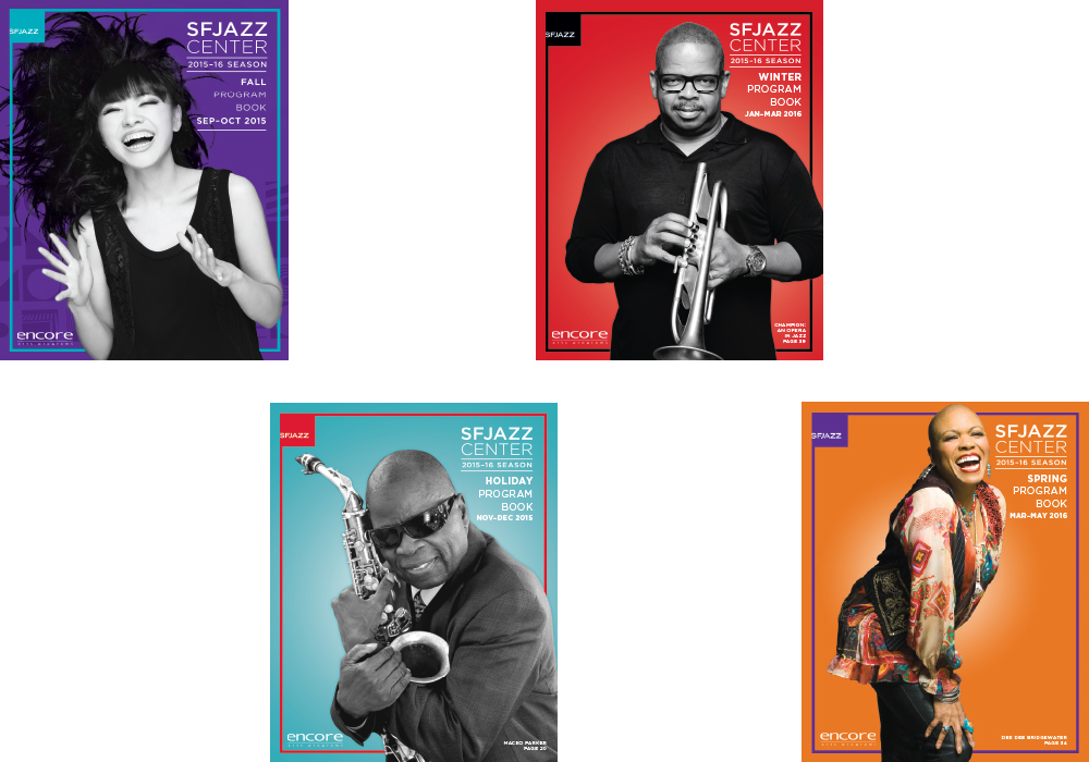 SFJAZZ Season 4 Print Program Book Covers
